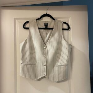 Nicole Miller Cream Pinstripe Vest